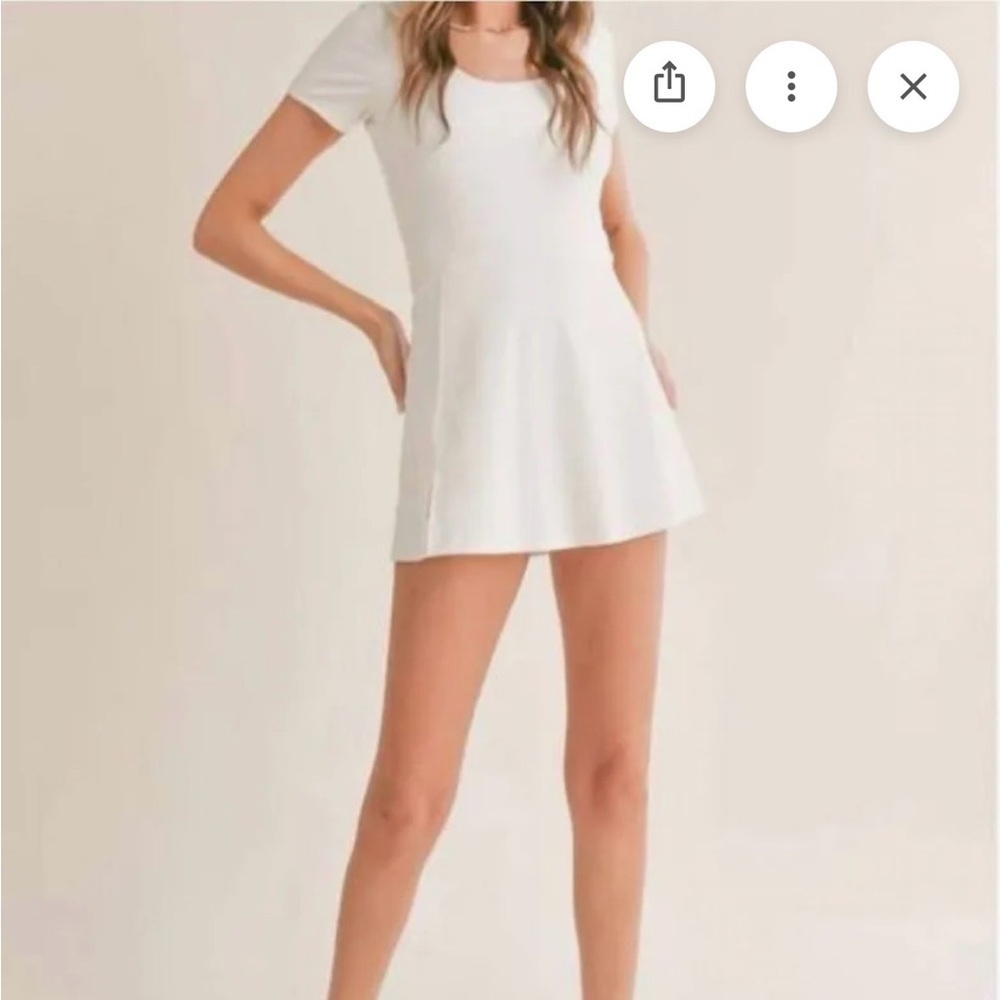 Sadie & Sage Cream Mini Dress with shorts attached